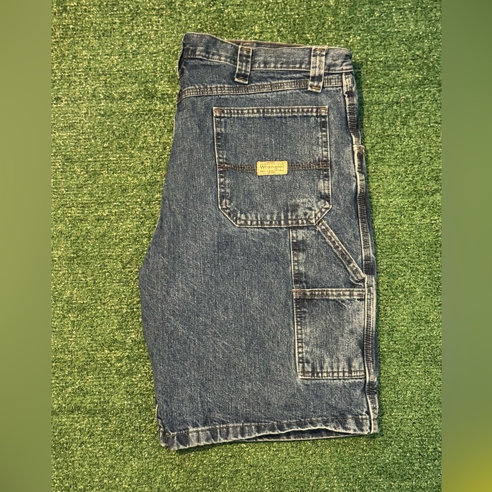 VINTAGE Y2K Wrangler Carpenter Denim Shorts Jorts Men's 36 Relaxed Fit Skater